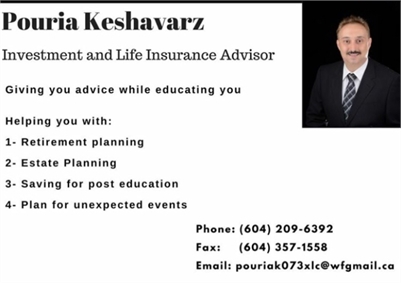 Pouria Keshavarzishirazi - Licensed Life insurance and mutual fund advisor